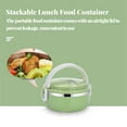 thumbnail image 2 of Moyic Contenedor de comida apilable de acero inoxidable, lonchera grande hermética para niños adultos Mostrada Verde 1 capa, 2 of 6