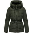 thumbnail image 4 of Marikoo Women’s Belted Puffer Jacket with Hood - Water-Repellent - Adjustable Waist - Himee 16, 4 of 10