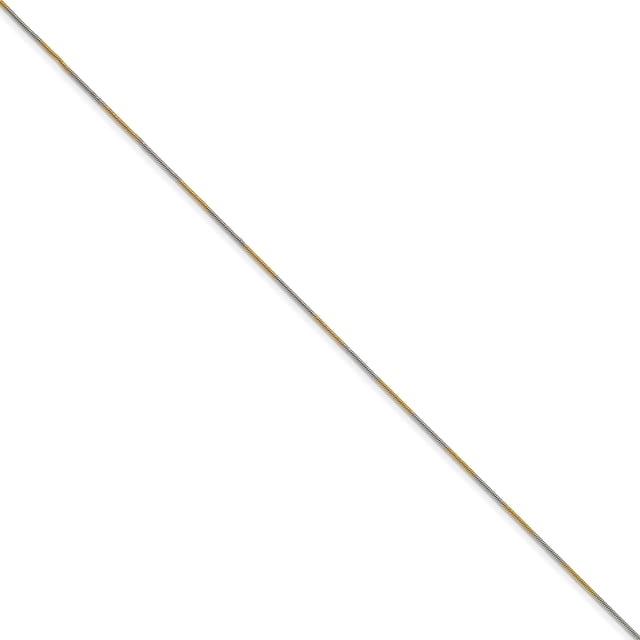 Two Tone Brass 1.00mm 24 Inch Snake Chain Necklace Pendant Charm Round