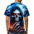 thumbnail image 4 of LAOLIUSN Men’s 3D All-Over Print Skull Graphic T-Shirt, Short Sleeve Crewneck, Stretch Polyester-Spandex Tee, S-4XL, 4 of 6