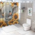 thumbnail image 7 of Autua Baby Elephant Sunflowers Butterfly Washable Shower Curtain with Hooks - Chic Modern Bathroom Decor 69"x72, 7 of 7