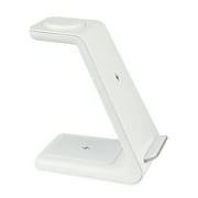Zsou 3-in-1 Wireless Charging Station for Iphone, Apple Watch, and Airpods, White