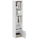 thumbnail image 1 of HOWEN Book Shelf, 5-Tier Modern Bookshelf, Bookcase with 1 Door Storage Cabinet, 9.3 x 12 x 52, for Living Room, Bedroom, Home Office, White, 1 of 5