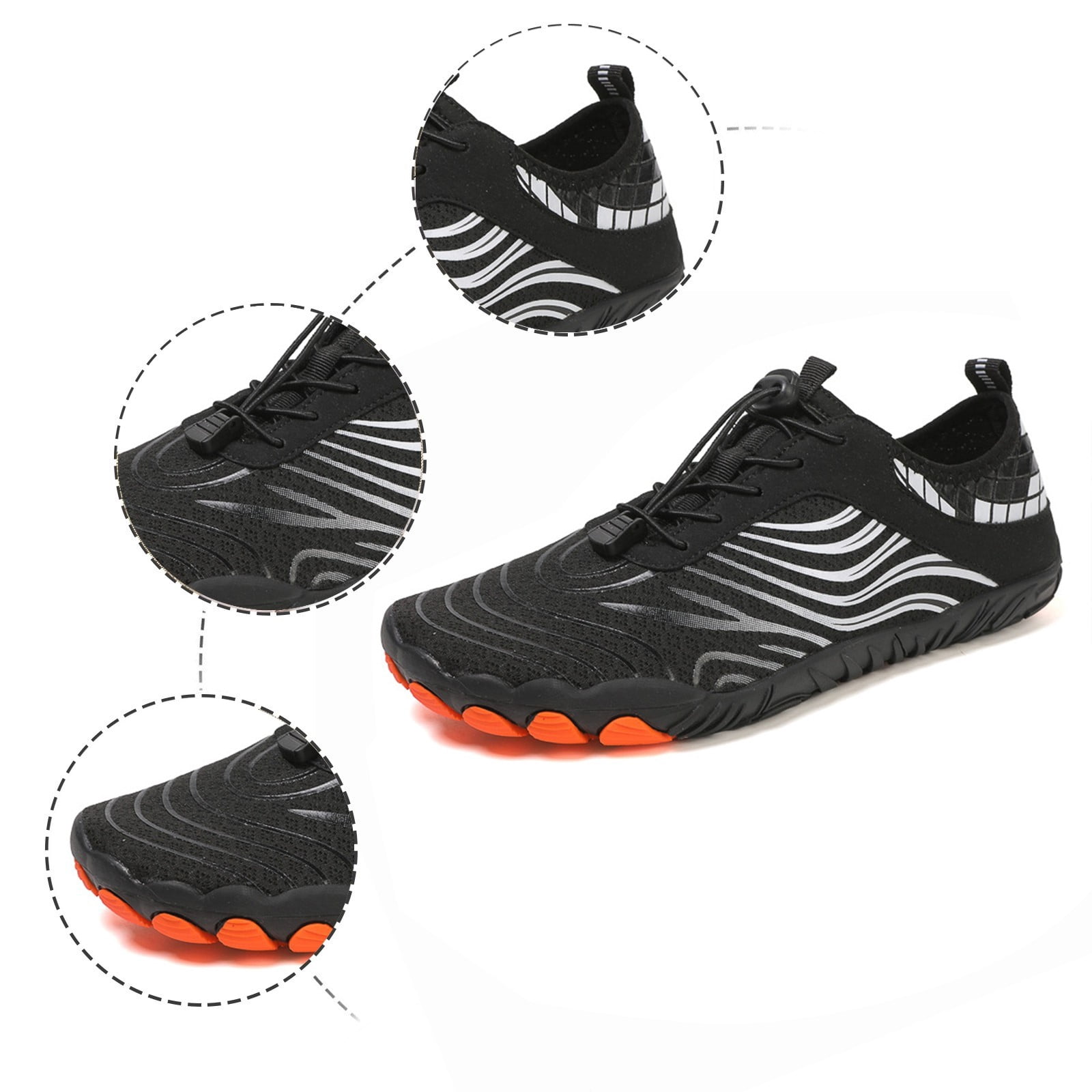 Win s Way Women's Barefoot Water Shoes, Minimalist Toe Sock Mesh Sneakers for Hiking & Fitness