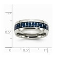 thumbnail image 2 of Stainless Steel Blue Carbon Fiber Inlay Polished Band Ring - Size 9 - Measures 8mm Wide , 2 of 2