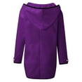thumbnail image 4 of UJNDER Women's Fashion Winter Long Sleeve Open Cardigan Casual Wool Coat Trench Jacket Warm Slim Long Overcoat Outwear Double Faced Wool Hooded Trench Coat Women Purple L, 4 of 5