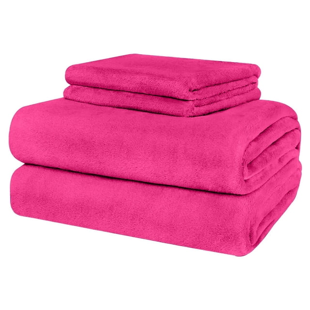 Juego de Sábanas Invernales MELOCOTTON HOGAR Lisas Extra Suaves Tacto Seda Bolsillo Profundo FUCSIA