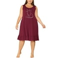 thumbnail image 2 of Unique Bargains Women's Plus Size Sleepdress Sleeveless Comfy Lovely Cat Nightdress, 2 of 6