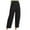 Black, variant on Htigea Cotton Linen Straight Trousers for Women Elastic High Waisted Ankle Pants Loose Fit Plus Size Casual Long Pants Solid Color Wide Leg Pants with Pockets