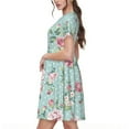 thumbnail image 2 of Goofa Vintage Floral Pattern Women Summer Short Sleeve Midi Dress with Pockets Casual Aline Flowy Tshirt Dress Vocation Beach Sundress, 2 of 6