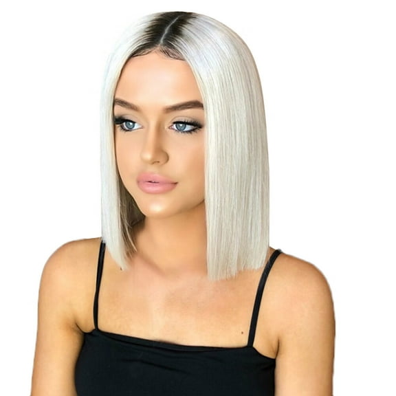 DOPI Headband Wigs Wigs Short Straight Synthetic Hair Full Wigs for Women Natural Looking Heat Resi Multicolor