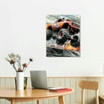 thumbnail image 3 of Acheng Monster Truck Canvas Wall Art for Boys Room Decor Black and White Car Posters Teen Men Game Room Home Decorations Monster Jam Stunt Pictures Print Painting Bedroom Living, 3 of 5