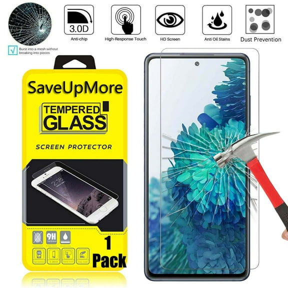 Njjex [1-Pack] for Samsung Galaxy S20 FE 5G 2020 6.5" Tempered Glass Screen Protector, Full Screen Coverage, Anti-Scratch, Anti-Fingerprint, Bubble Free