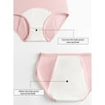 thumbnail image 5 of Wausea Women's Period Underwear Cotton Hipster Teens Menstrual Leakproof Panties 5-Pack, Sizes 4-10, 5 of 6