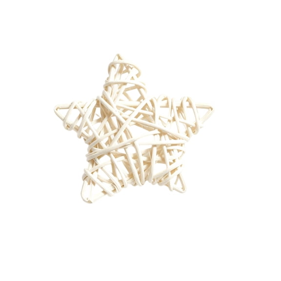 Handwoven Rattan Star Ornament Set Natural Fiber Hanging Decor Pieces For Wall Indoor Tabletop Display Home Farmhouse Decoration