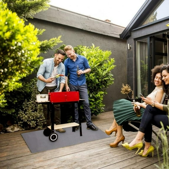 Barbecue Fire Blanket Glass Fiber Insulation Mat, Outdoor Camping Fire Cloth High Temperature Anti-Scald Flame Retardant,Square,100*150cm