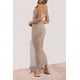 thumbnail image 4 of Vestido PRETTYGARDEN Khaki Strapless Bodycon Sirena Maxi XL, 4 of 5