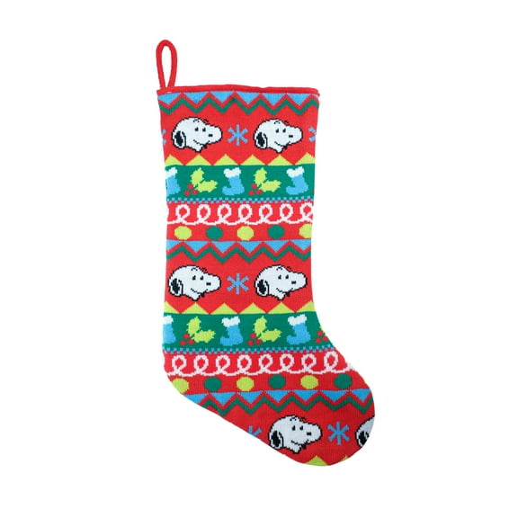 Peanuts Snoopy 20 in Knit Christmas Stocking by Ruz