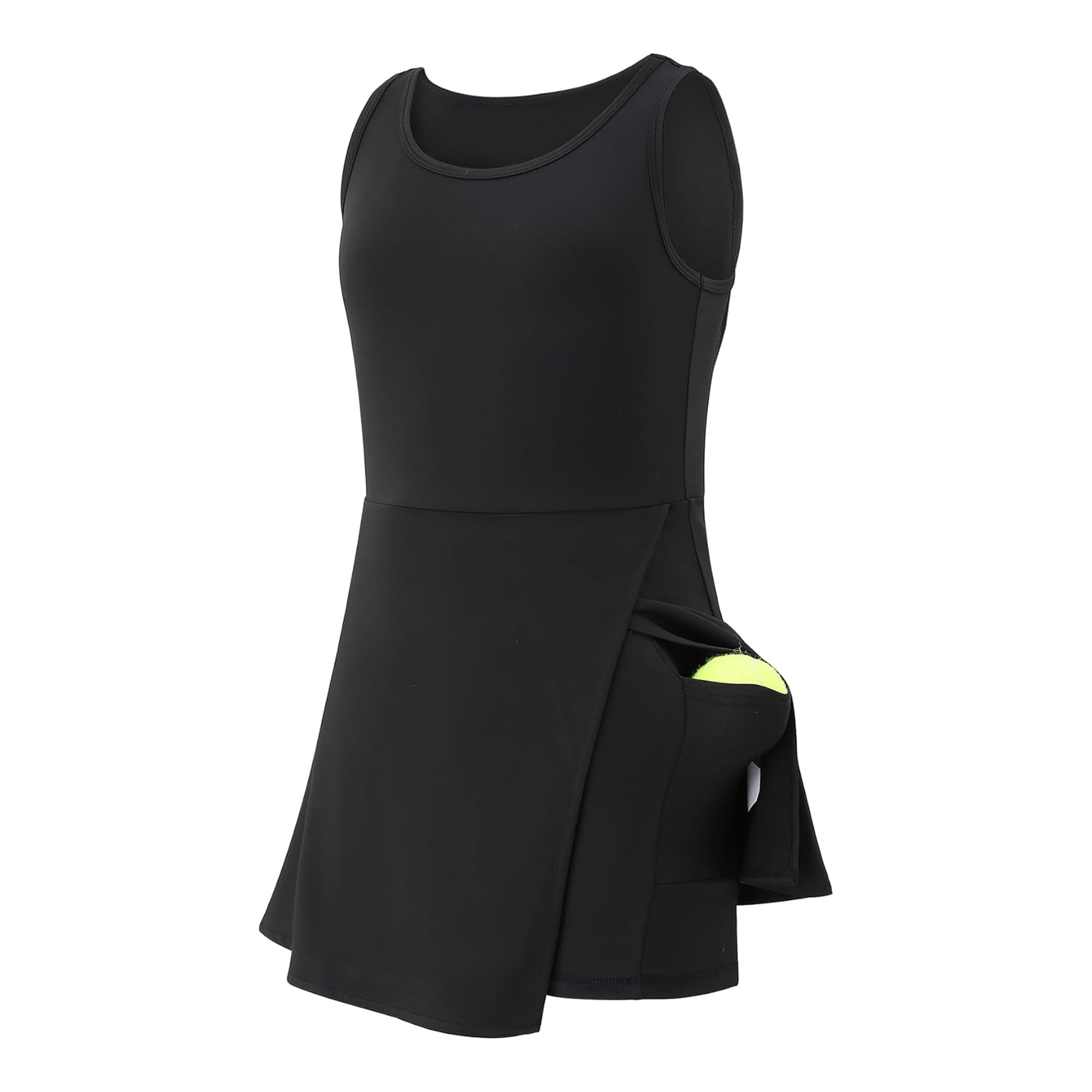 Big Girls Golf Tennis Sports Sleeveless Athletic Active Dress with Safety Inner Pockets Shorts