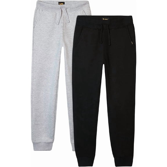 Lee Boys Sweatpants Lightweight Cozy Basic Fleece Jogger Pants with Pockets 2 Pack