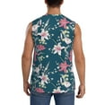 thumbnail image 4 of Kdxio Lilies Flowers for Men's Muscle T-shirt,Sleeveless for Workout Running Athletic Gym Lounge Casual, 4 of 7