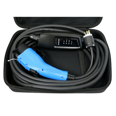 Duosida Blue Premium 25 Ft Level 2 EV Electric Vehicle Portable Car Charger - 16-AMP 120-240V, NEMA 6-20P - Includes Storage (Best Battery Charger For Car In Storage)