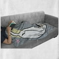 thumbnail image 5 of Childish Soft Flannel Fleece Throw Blanket, Meow Crescent Moon Shaped Sleeping Kitten Dreaming Stars Themed, Cozy Plush for Indoor and Outdoor Use, 50" x 70", Blue Grey Cream and White, by Ambesonne, 5 of 5