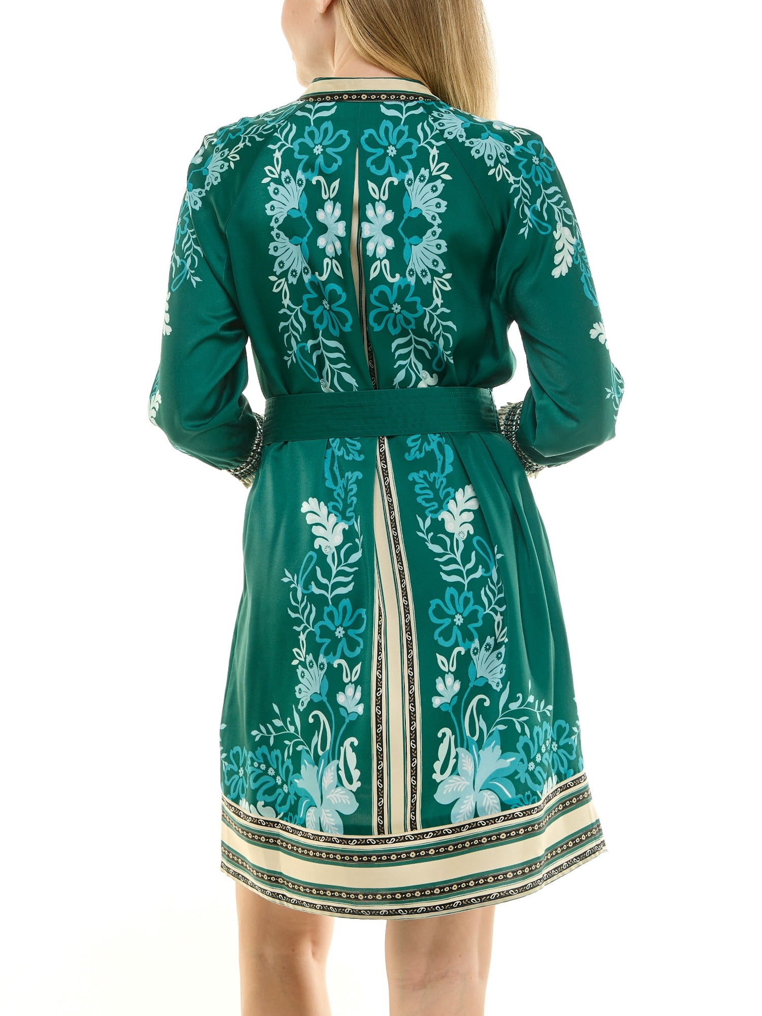 Nanette Nanette Lepore Womens Long Sleeve Tie Waist Mirror Print Mini Dress