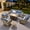 Denim Blue, variant on Ovios 9 Pieces Wicker Patio Furniture Sets Outdoor Conversation Sectional Sofa with Swivel Chairs & Fire Pit