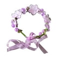 thumbnail image 4 of Headband Hair Wreath Flower Children Woven Women Girl Headdress Flower Headband Floral Crown Headpiece for Wedding Gift Party violet, 4 of 7