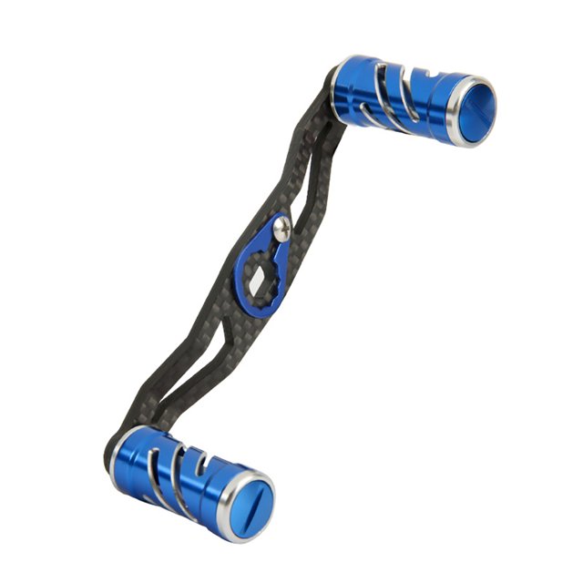 Toystoory Mango de carrete de fundición de cebo de Metal, rodamientos dobles desmontables portátiles, manijas de repuesto, accesorios de agarre Pescar azul+plata