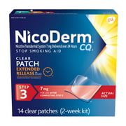 2 Pack Nicoderm CQ Step 3 Clear Nicotine Patches 7mg, 14 count each