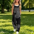 thumbnail image 4 of Coerni Girls Summer Lightweight Jumpsuits Spaghetti Tie Strap Losse Fit Overalls 4-12 Years Kids Casual Fashion Print Rompers, 4 of 4