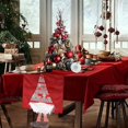thumbnail image 4 of Camino de mesa navideño, camino de mesa con duende navideño, camino de mesa navideño con muñeca sin rostro, mantel rectangular para mesa de Navidad, lavable, 212 x 34 cm, rojo, 4 of 5