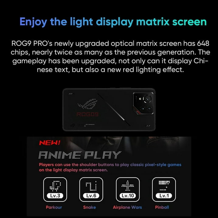 ROG Phone 9 16+512G 6.78” display, featuring adaptive refresh rates185 HZ Phantom Black,Global version