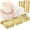 Pink, variant on 350PCS Black Plastic Plates - Black and Gold Disposable Dinnerware Set Include 100 Plates, 150 Gold Silverware, 50 Napkins, 50 Cups for Party & Wedding & Birthday