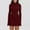 Wine, variant on Sentmoon Dresses for Women 2025 with Pockets Long Sleeve Crew Neck Graduation Dresses for Women 2025 Solid Color Slim Wrap Skort Dress Delightful for Fall Hiking Brown XXL