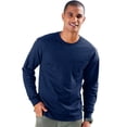 thumbnail image 1 of Hanes Mens TAGLESS Long-Sleeve T-Shirt with Pocket, 2XL, Navy, 1 of 1