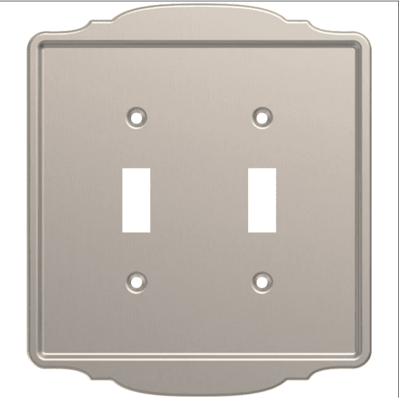 Brainerd W35861-SN Macedon Satin Nickel Double Switch Wall Plate Cover