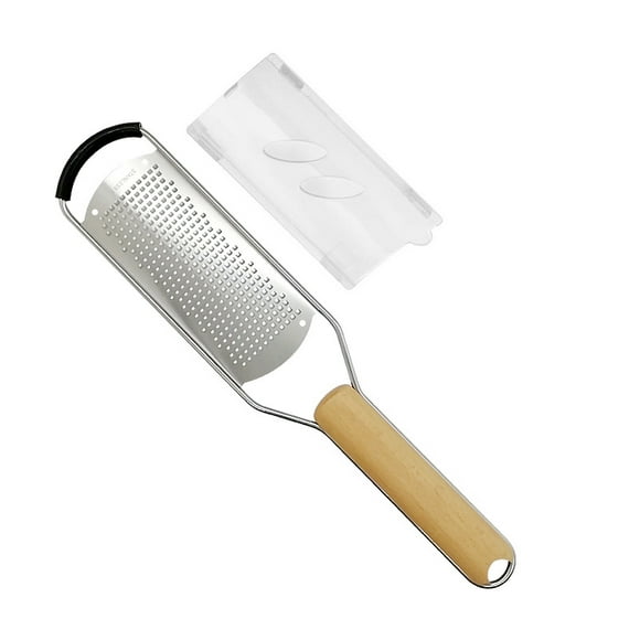 Zshan Silicone Grater with Wooden Handle, Microplane Stainless Steel Fine Kitchen Grater for Cheese, Carrot, Ginger, Coconut, Walnut and Horseradish