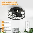 thumbnail image 3 of Ceiling Fans with Lights and Remote,12.5 Inch Low Profile Caged Ceiling Fan with LED Light, 3 Speed, Auto Shutoff, Black, 3 of 9