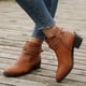 thumbnail image 5 of NECHOLOGY Botas Mujer Adulto Femenino Zapatos Botines mujer Botas con hebilla de cinturón de Metal de mezclilla Retro zapatos de mujer nueva manga de tacón de mujer (Brown, 6.5), 5 of 7
