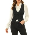 thumbnail image 1 of INSPIRE CHIC Chaleco Vintage para Mujer, Chaleco Steampunk de Jacquard con Botones y Bolsillos, 2XL Negro, 1 of 6