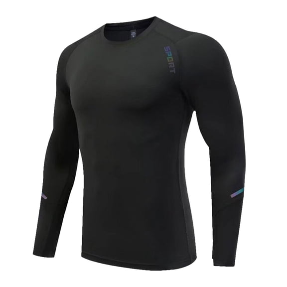 Povozer Boys Thermal Long Sleeve Fleece Undershirt Football Soccer Base Layer Top Black 6-7Years