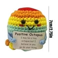 thumbnail image 3 of Handmade Positive Octopus Plush Toy Rainbow Crochet Inspirational Stuffed Animal Motivational Gift For Kids Adults, 3 of 3