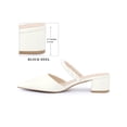 thumbnail image 2 of BLISSFUL STEP Pearls Strap Block Heel Sandals Slip on Backless Pumps for Women White (Size 5.5), 2 of 7