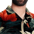 thumbnail image 5 of Swan Men's Hawaiian Shirt, Short Sleeve Printed Button Down Beach Casual Tops, Summer Spread Collar Men's Shirts, 5 of 6