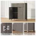 thumbnail image 6 of Laintene Storage Cabinet Set of 3, Sideboard Buffet Cabinet with Storage Drawer and Adjustable Shelf, 28" Wooden Accent Entryway TV Cabinet for Living Room, Gray Oak, 6 of 8