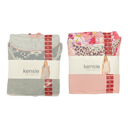 Kensi Womens Short Sleeve Capri Pajama Set with Elastic Drawstring Waist (Pink Multi, M)