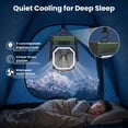 thumbnail image 6 of DAYBETTER 3-in-1 Portable Camping Misting Fan, 10000mAh Rechargeable Battery, 350mL Water Tank, 4-Speed Tent Fan with LED Light & Power Bank for Patio, Beach, Outdoor, Green, 6 of 7